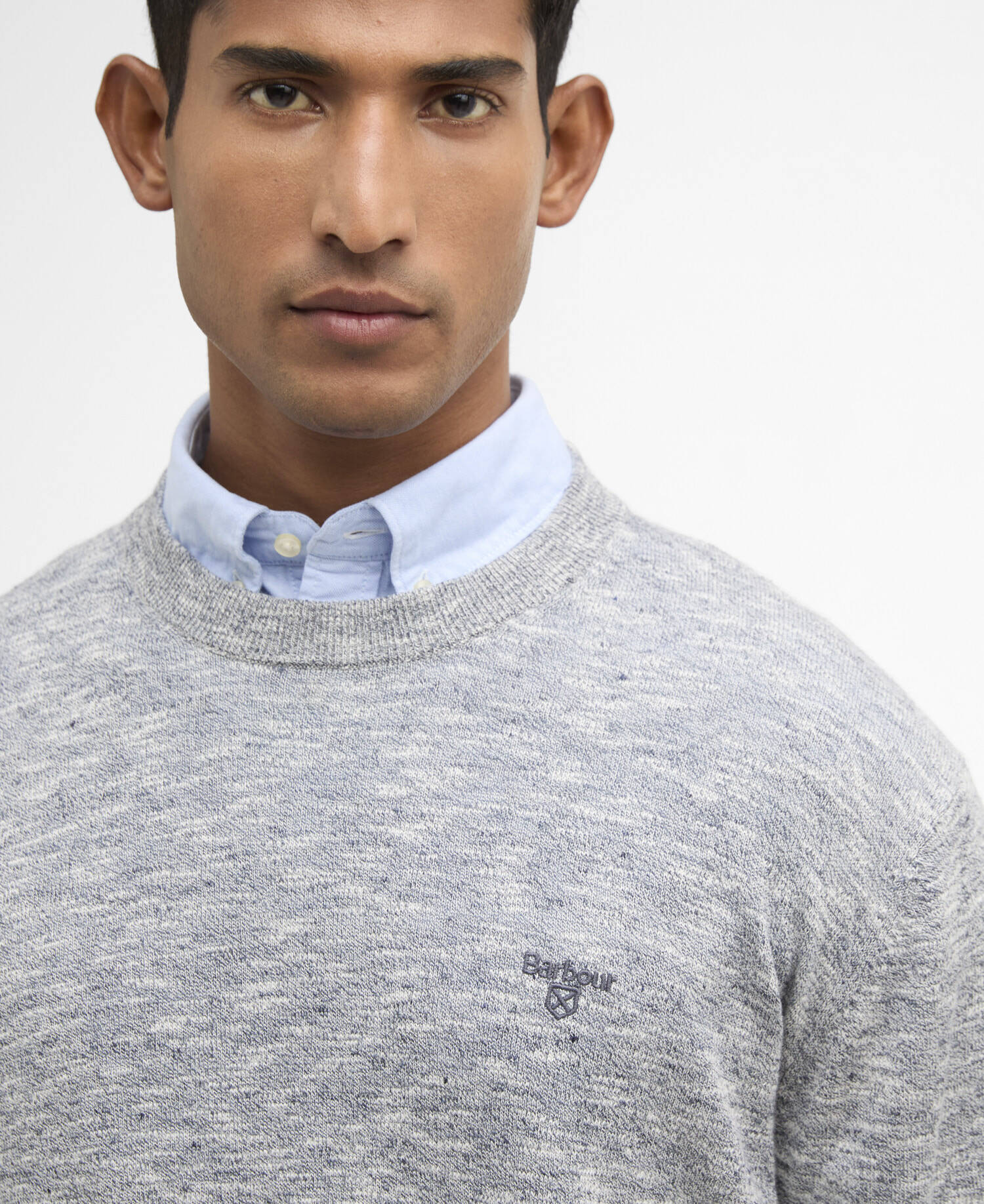 Flaxby Linen Blend Crew Neck Navy image number 3