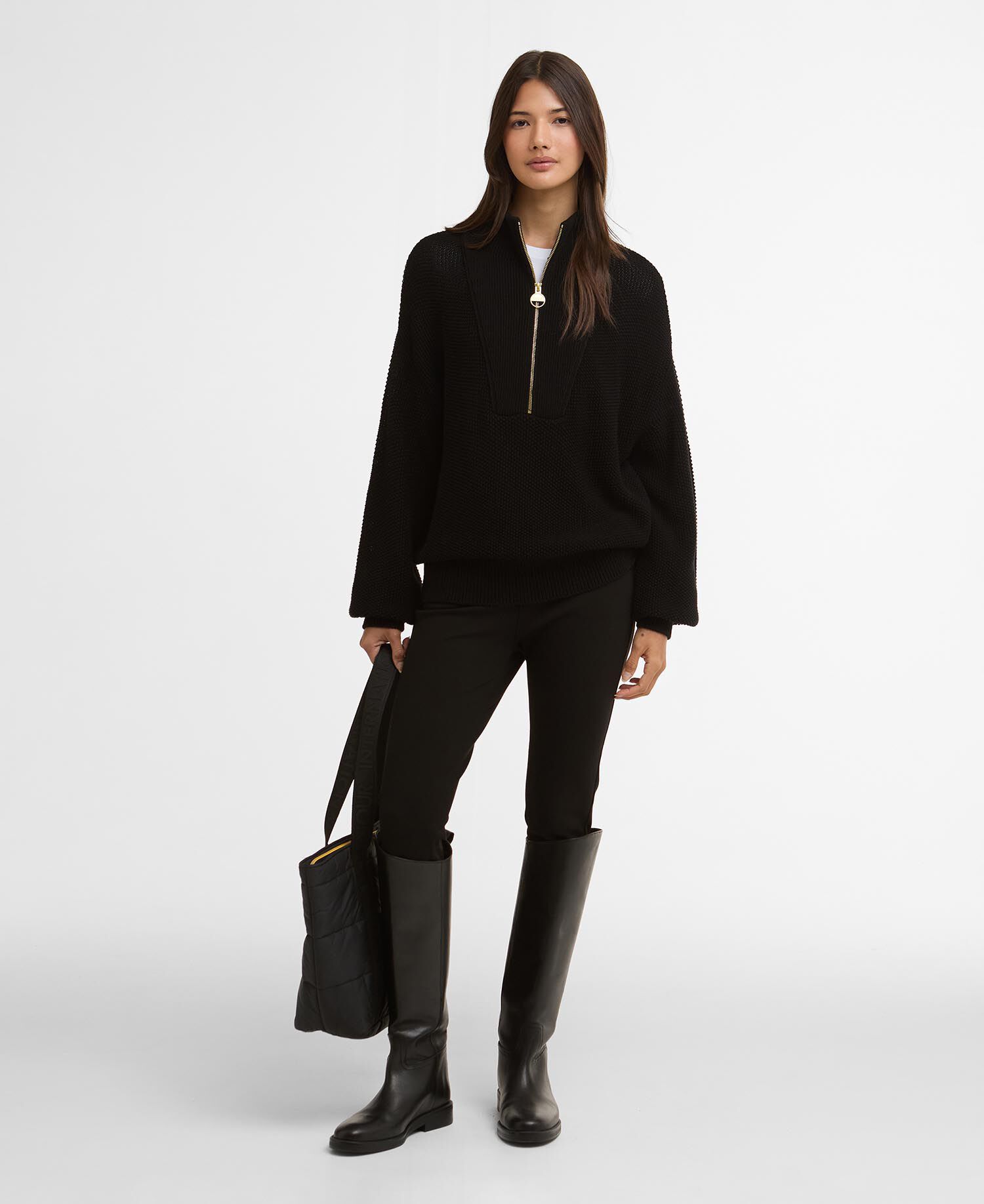 Strickpullover Rae Half-Zip Black