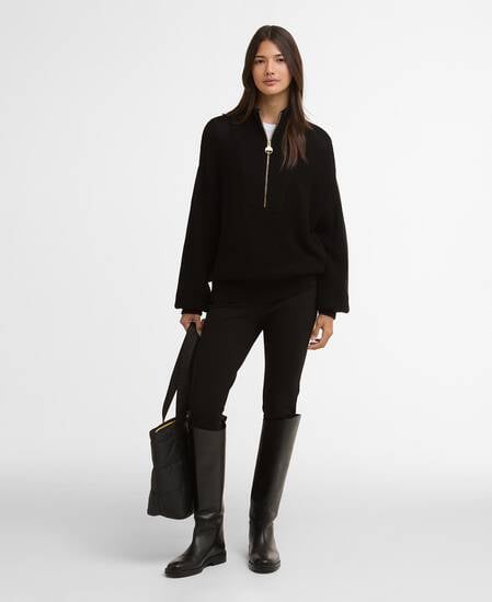 Strickpullover Rae Half-Zip Black