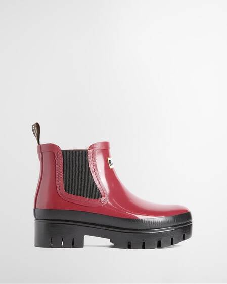 Halton Faux-Fur Lined Ankle Wellingtons Cranberry Gloss