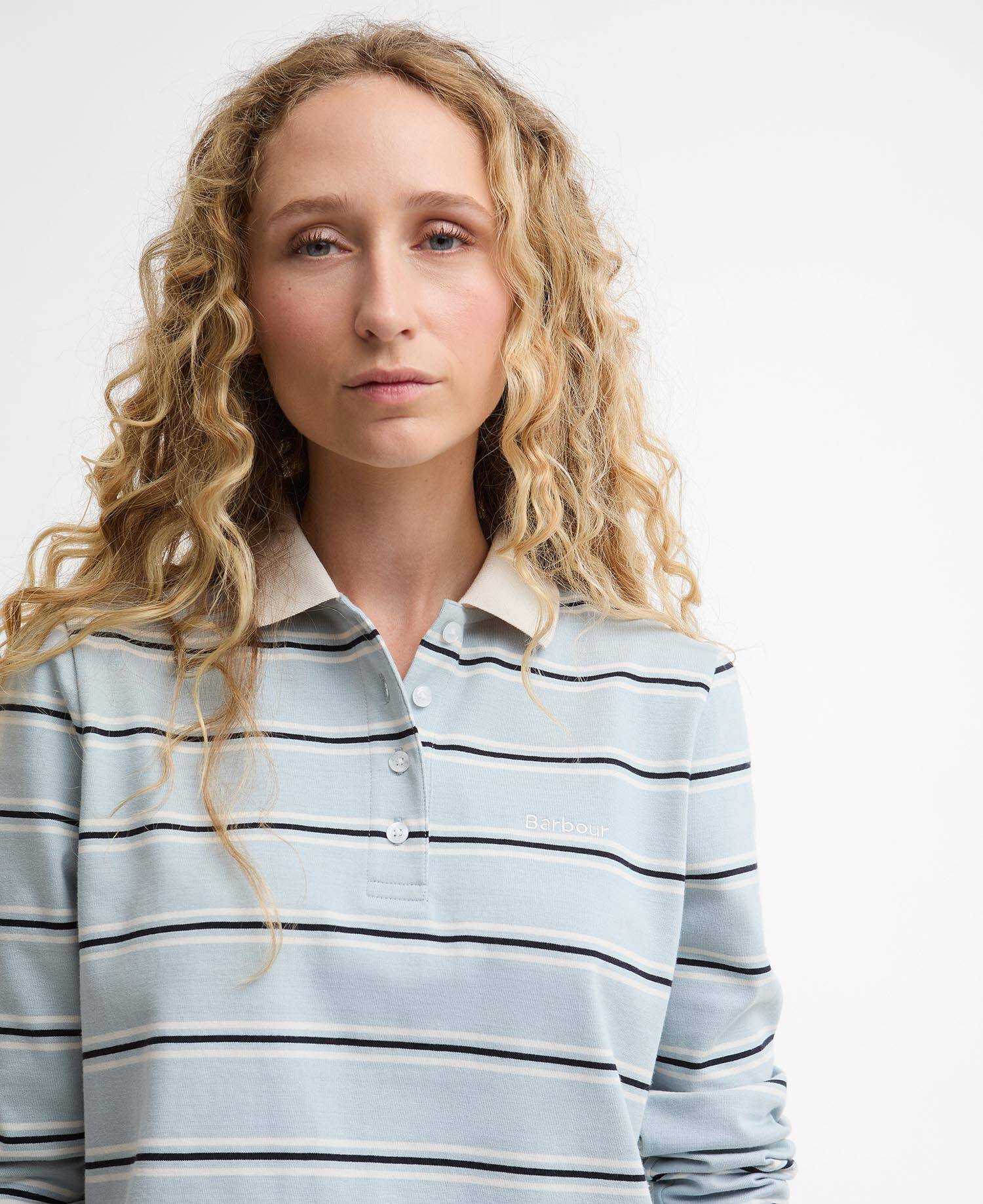 Ashwell Striped Rugby Shirt Celestial Blue Stripe image number 3