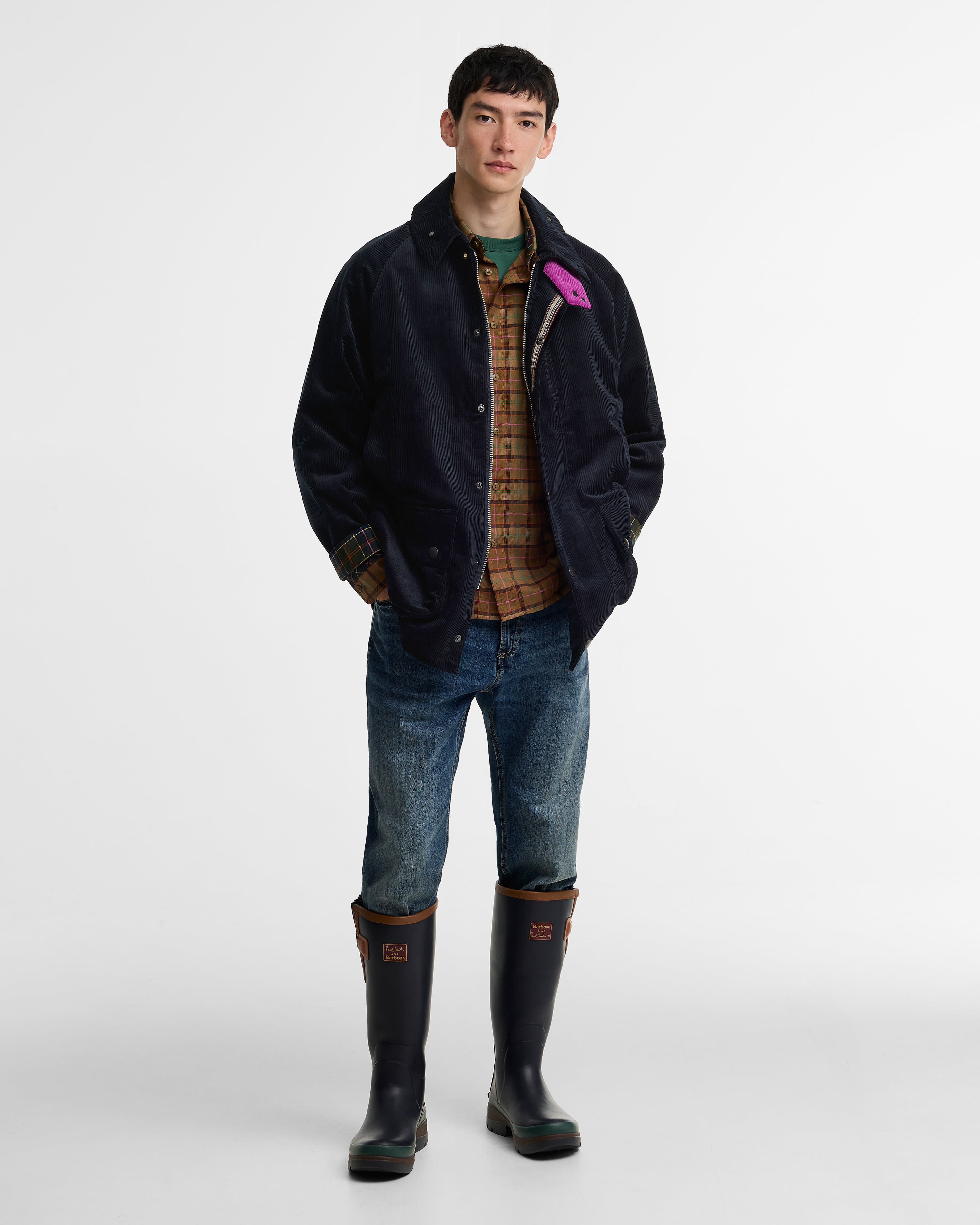 Paul Smith Loves Barbour Cord Beaufort Casual Jacket Dk Navy