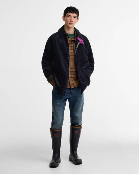 Paul Smith Loves Barbour Cord Beaufort Casual Jacket Dk Navy