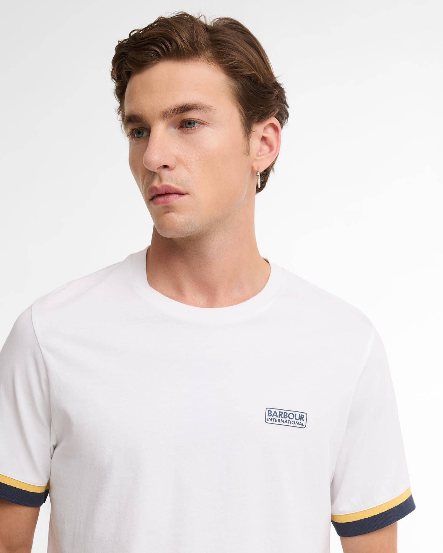 Deep Cuff Evan Tipped T-Shirt White image number 3