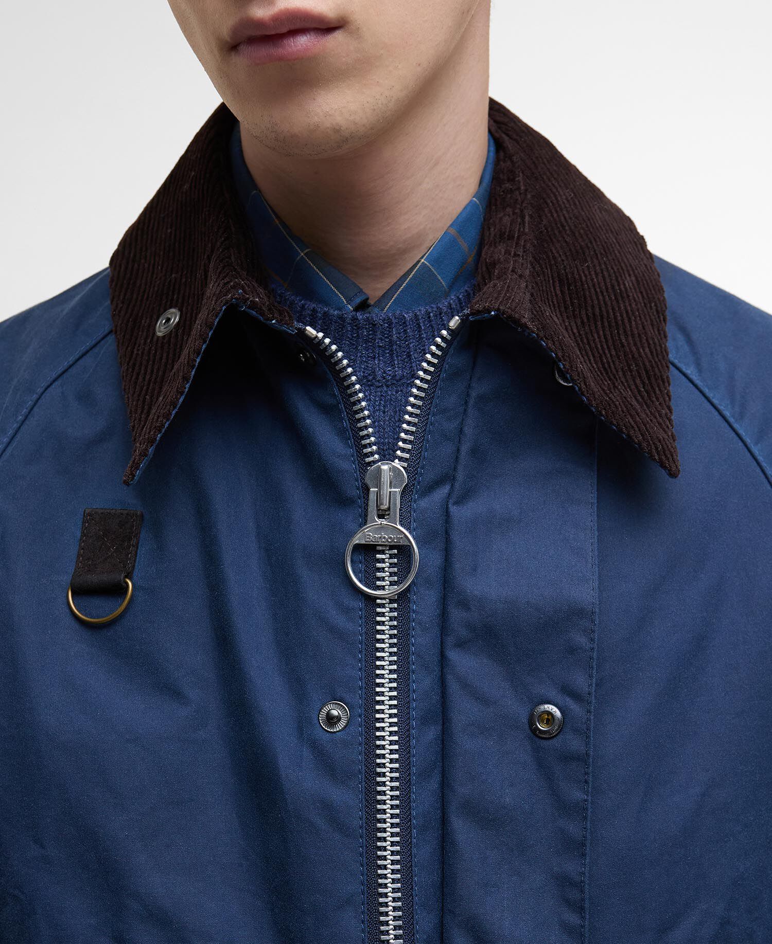 Spey Slim Waxed Jacket Washed Cobalt