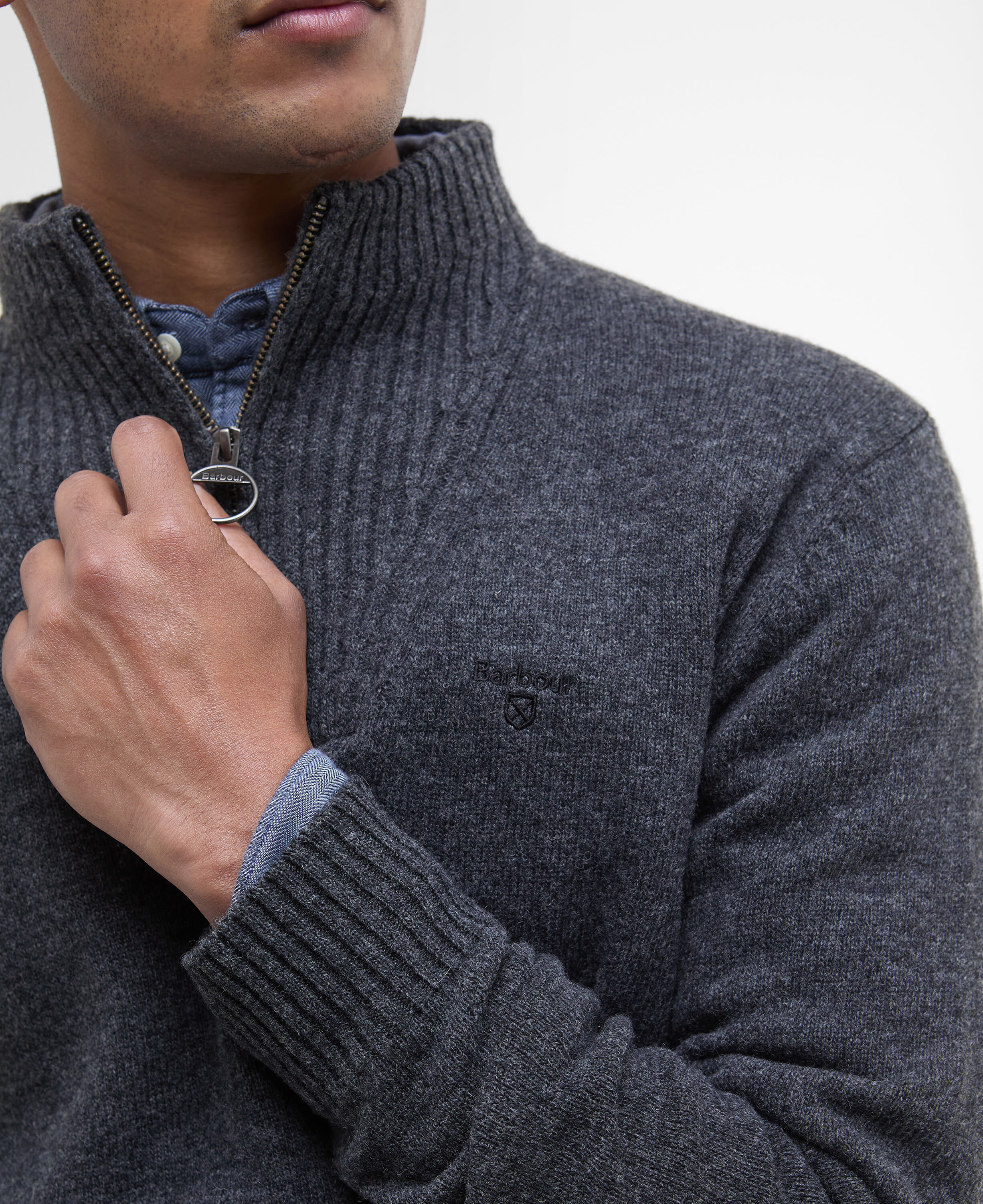 Essential Quarter-Zip Jumper Charcoal
