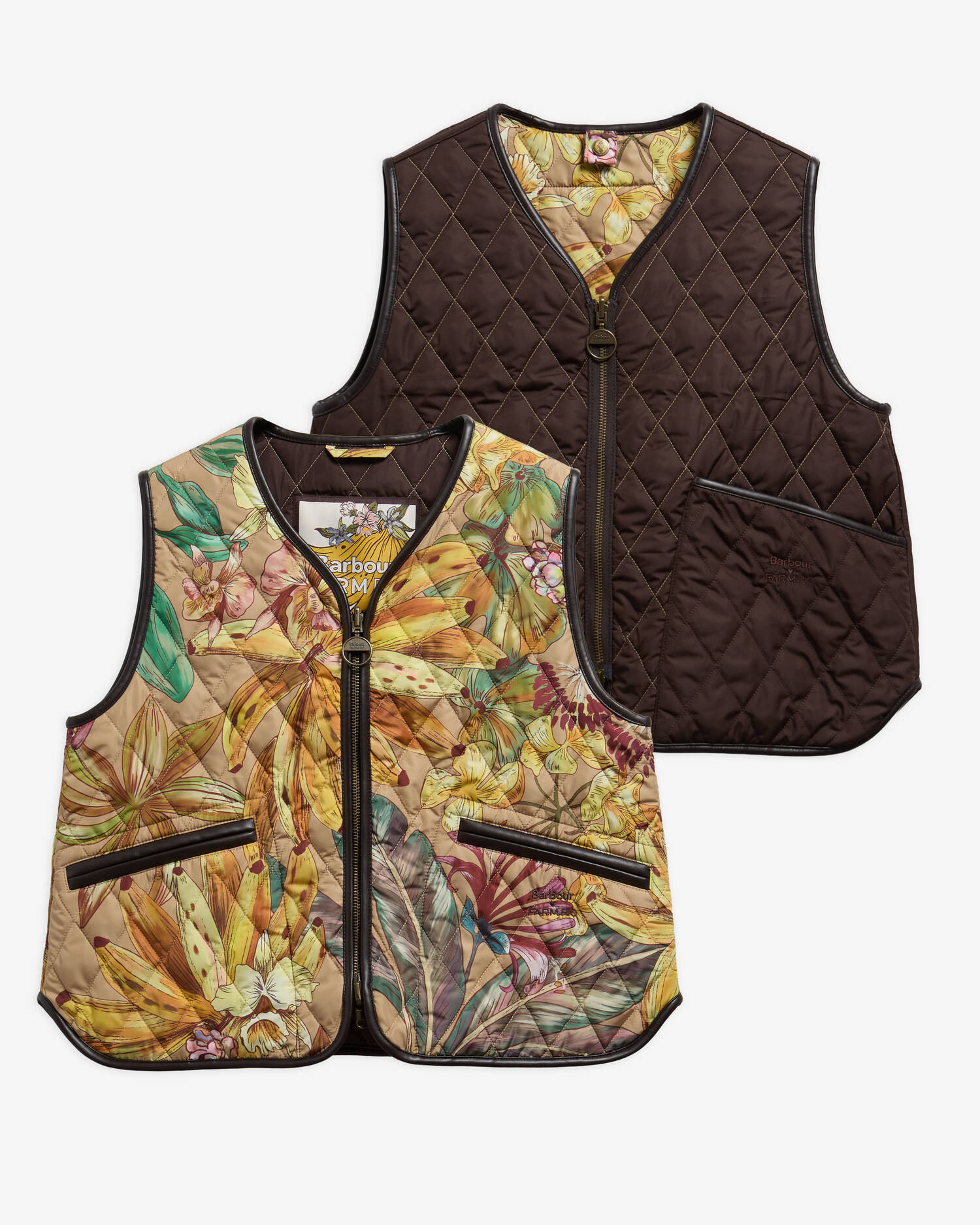 Barbour FARM Rio Alpinias Reversible Liner Banana Groove/Rustic image number 6