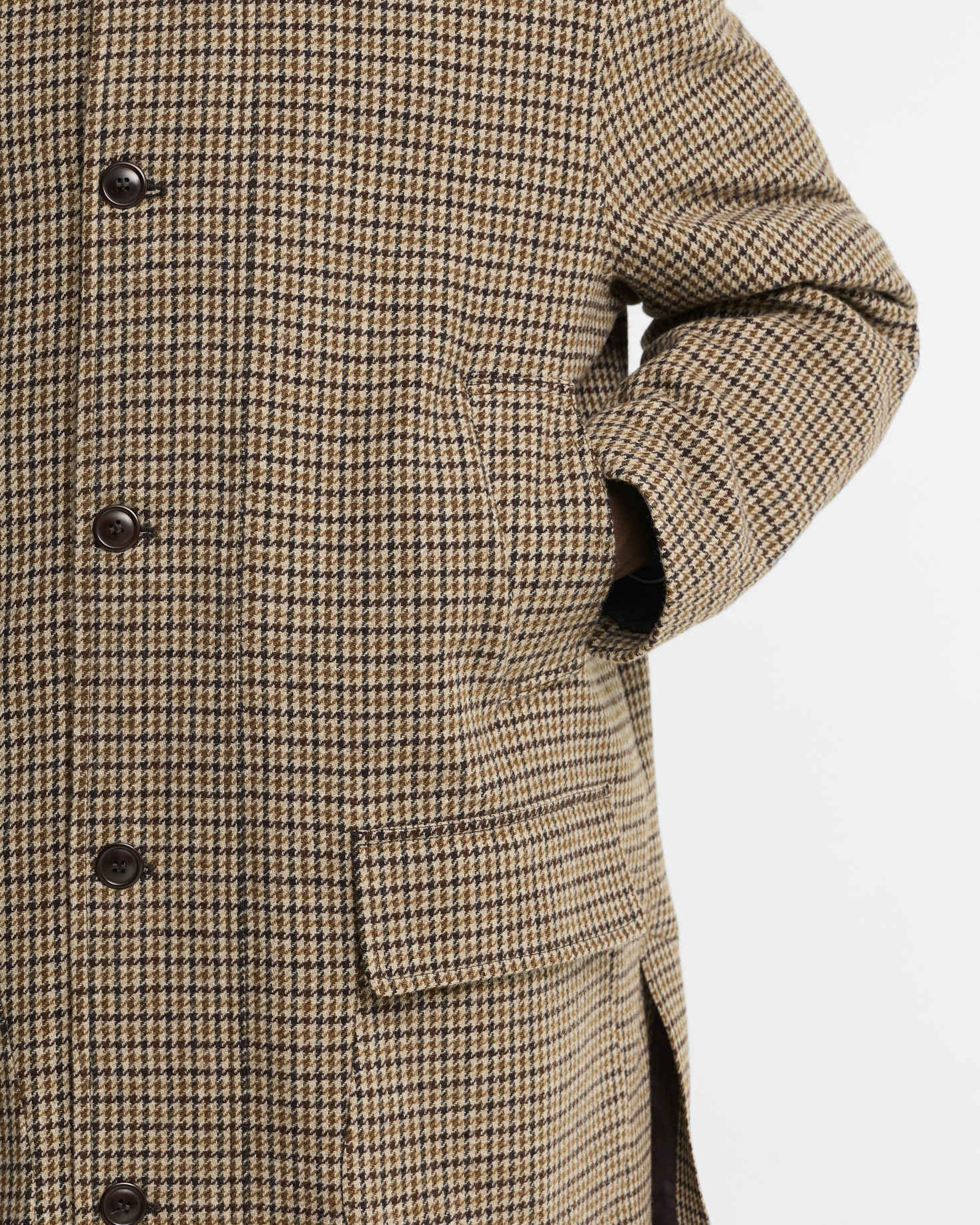 Modified Border Wool Jacket Dark Sand