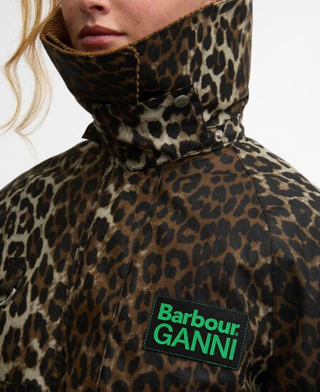 Barbour x GANNI Leopard Print Waxed Anorak Leopard Print/Classic