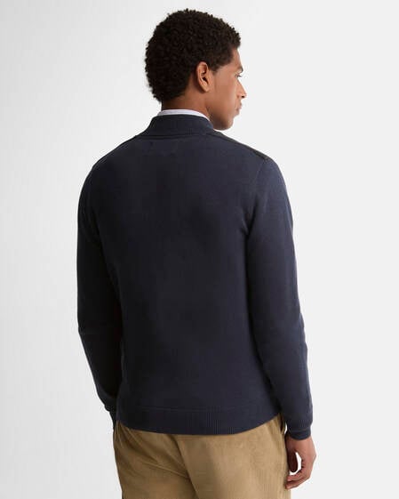 Quilted Front Zip-Up Jacket Navy