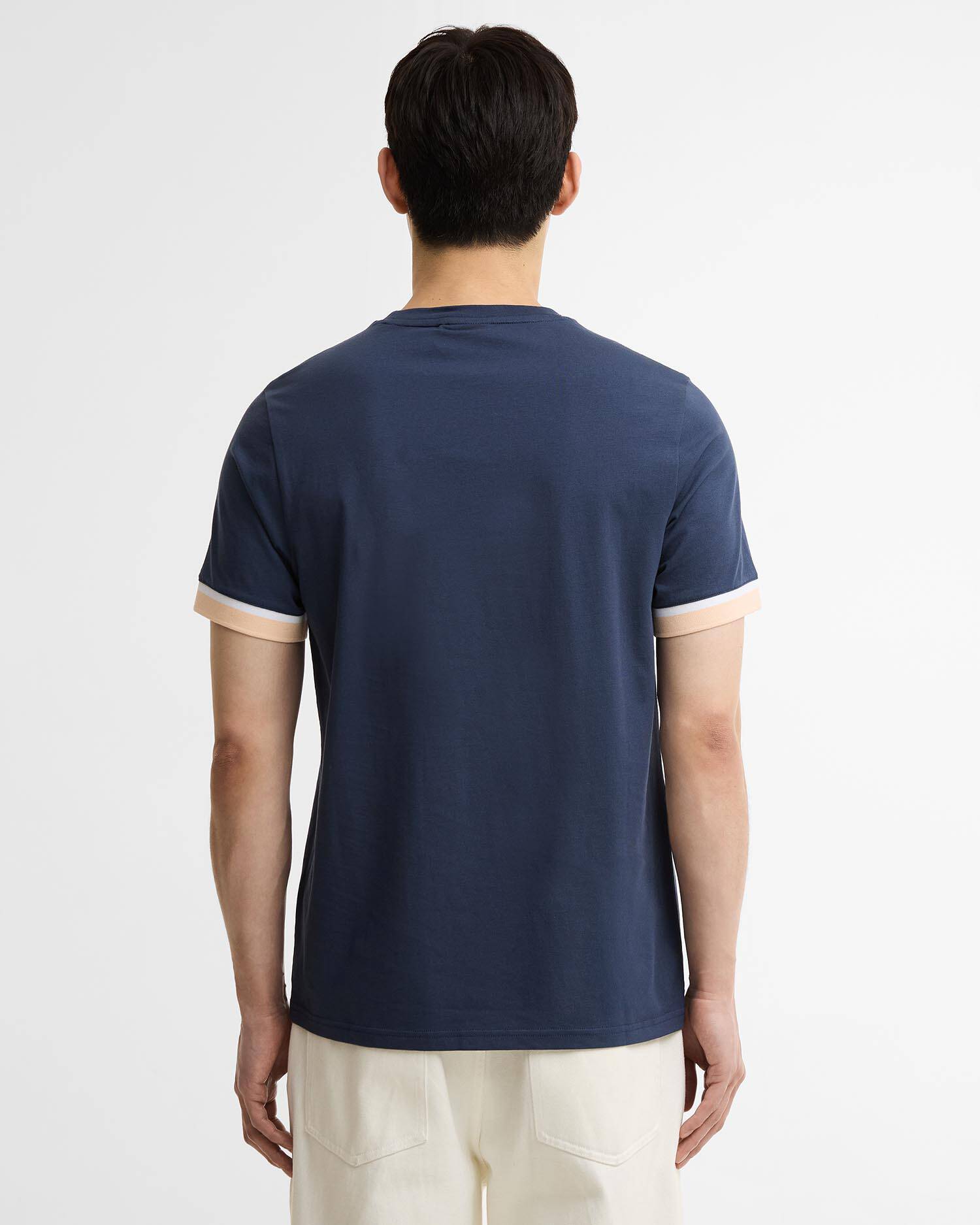 Deep Cuff Evan Tipped T-Shirt Oxford Navy image number 2