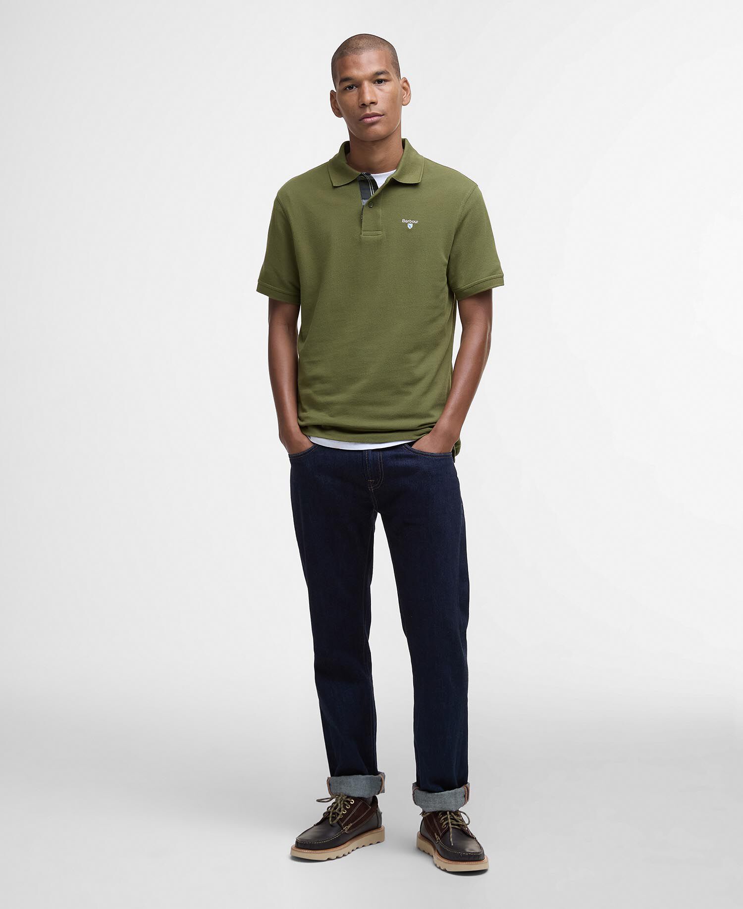Poloshirt Tartan Pique Winter Moss