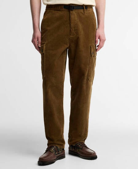 Pantaloni cargo oversize a coste sottili Leonard Sepia