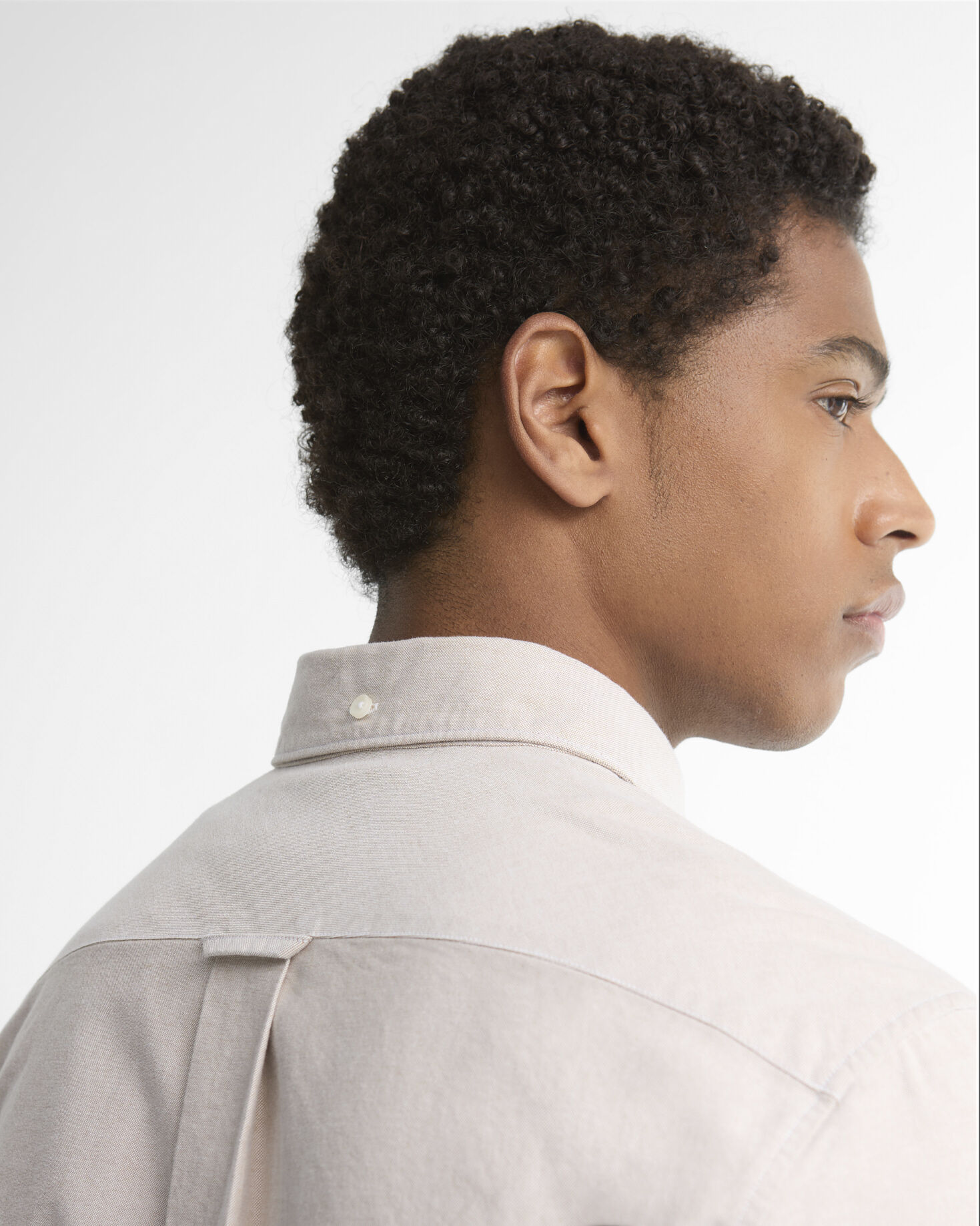 Oxford Striped Authentic-Fit Long-Sleeved Shirt Stone