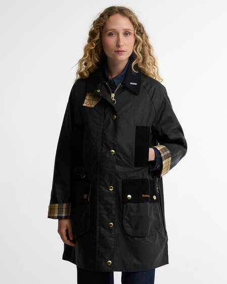 Icons Modern Beaufort Waxed Jacket Navy/Birchwood