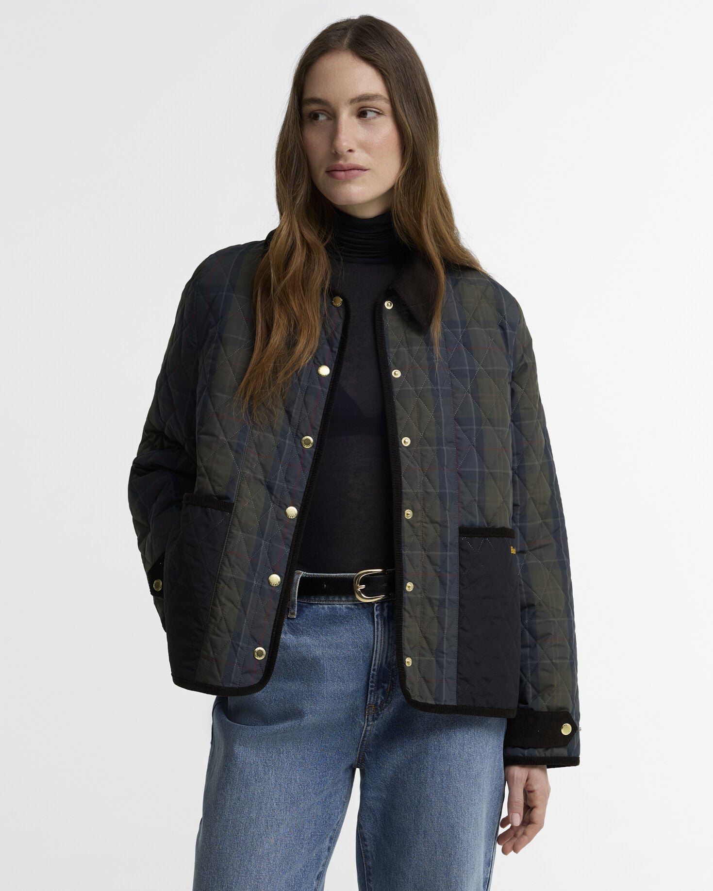 Ainsdale Checked Quilted Jacket Shadow Classic
