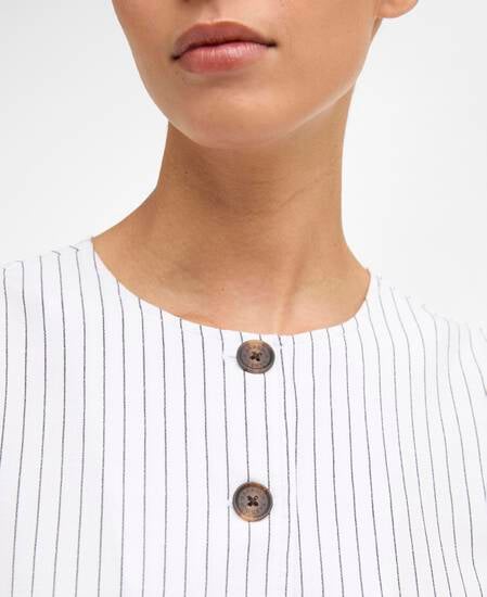 Sloane Striped Waistcoat White/Dark Navy Stripe