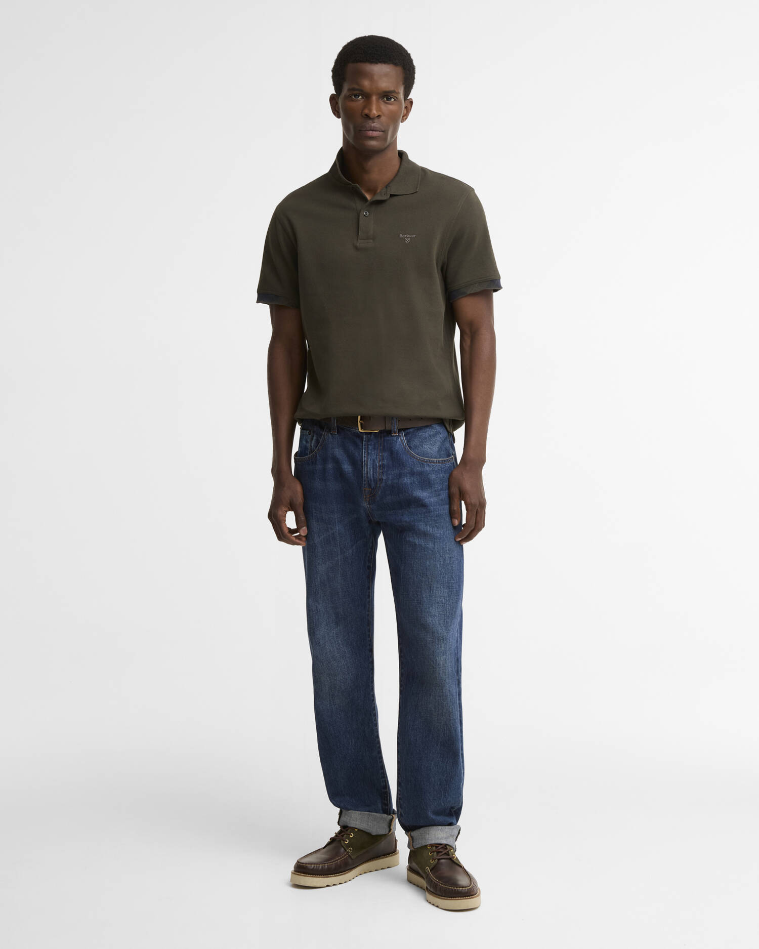 Polo Stanford leggermente aderente Sage image number 1