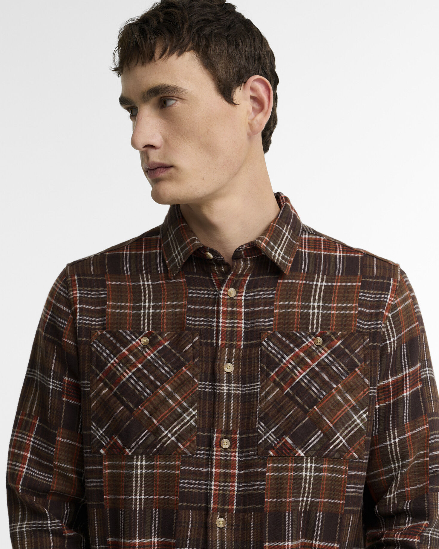Cartrake Relaxed Patchwork Shirt Brown