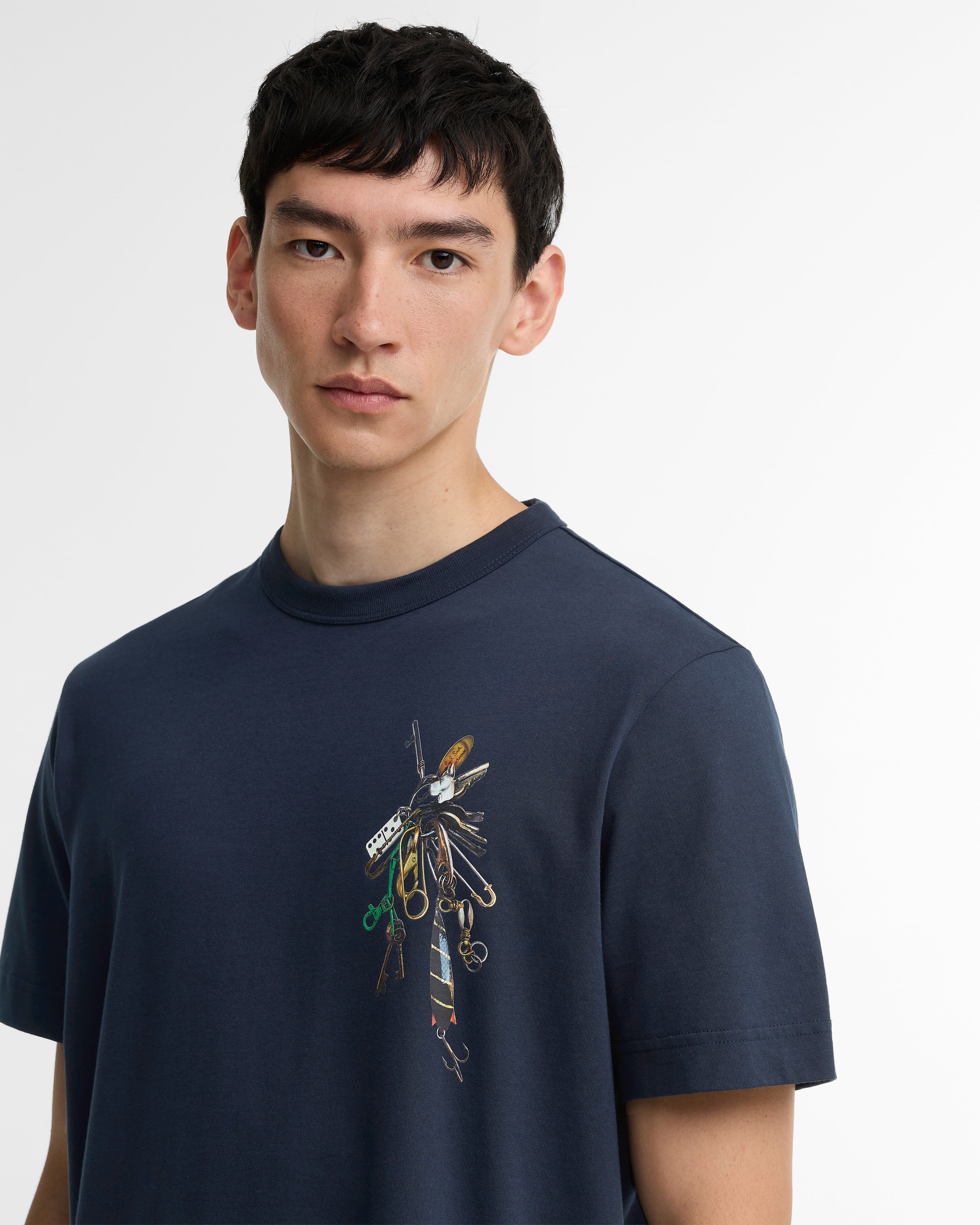 Paul Smith Loves Barbour Key Graphic T-Shirt Navy