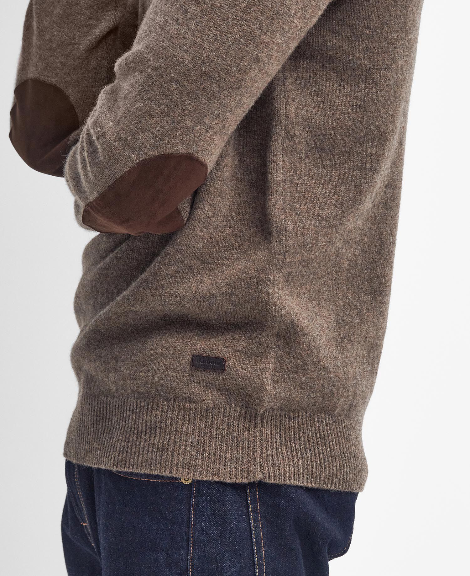 Essential Elbow Patch Jumper Dark Stone