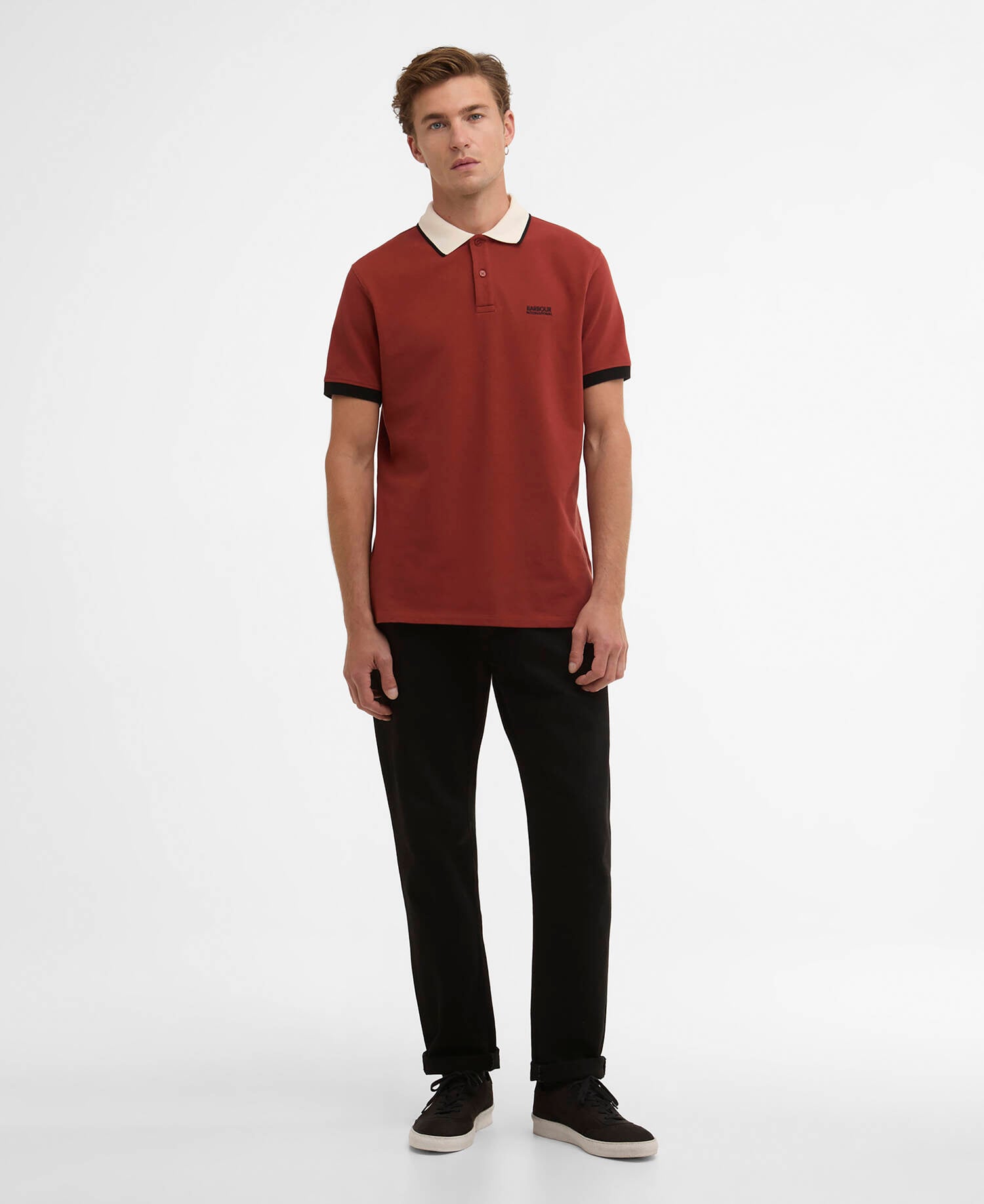 Howall Short-Sleeved Polo Shirt Burnt Henna image number 1