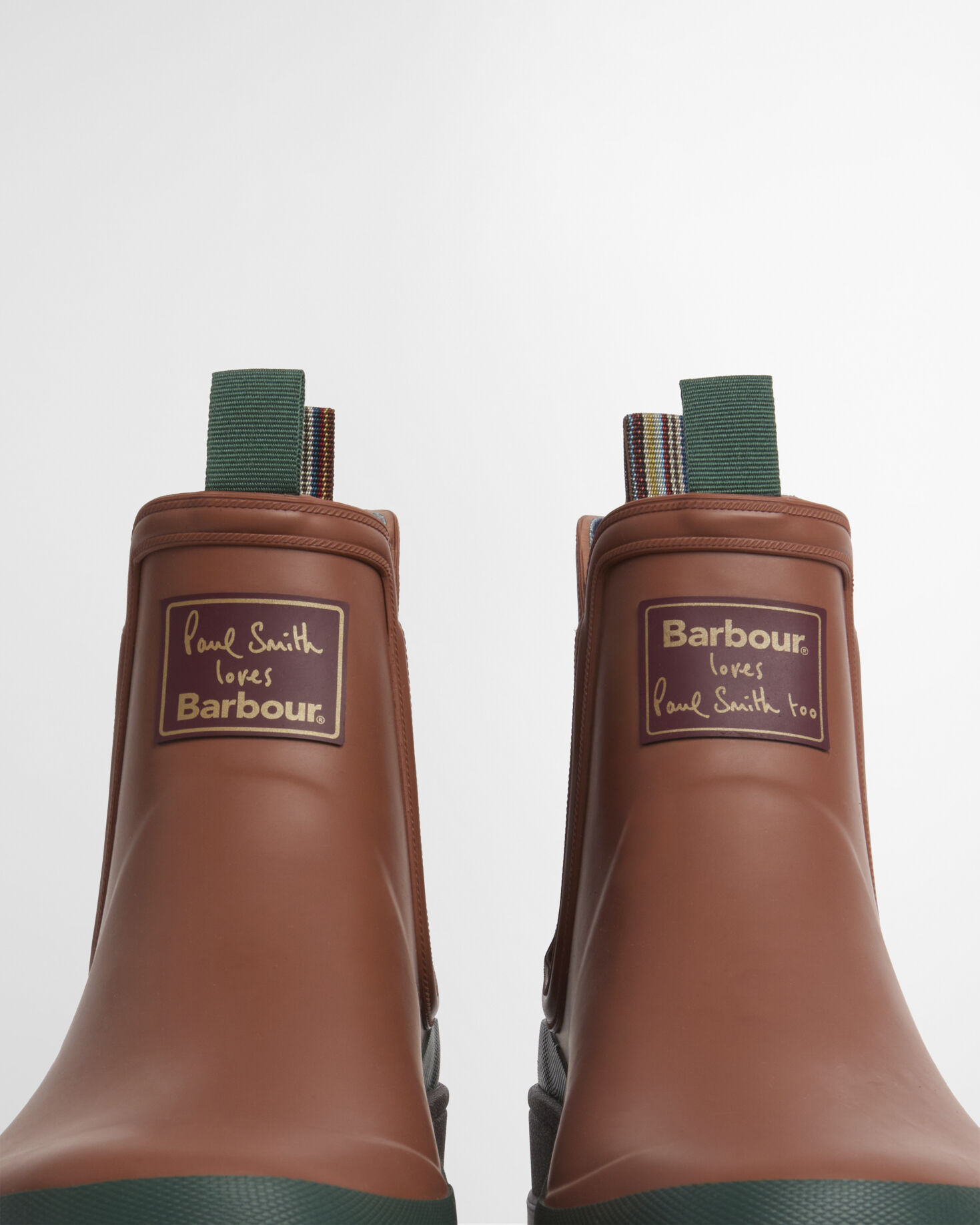 Paul Smith Loves Barbour Herren Gummistiefel Chelsea Russet