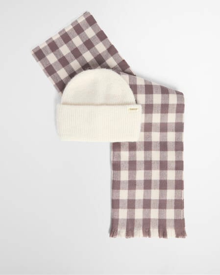 Kemora Beanie & Scarf Gift Set Moonbeam/Truffle