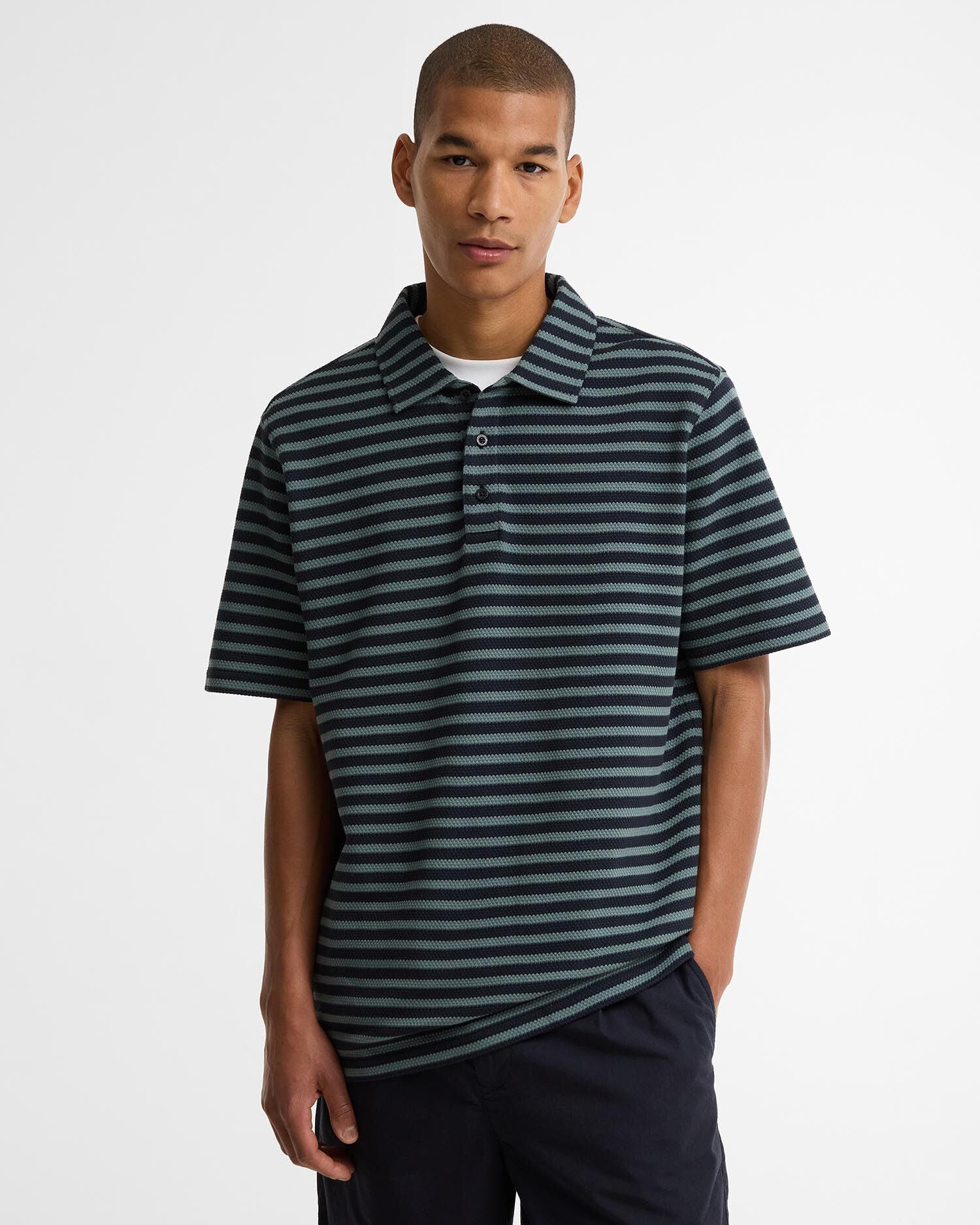 Poloshirt Farlam Striped Tailored Navy