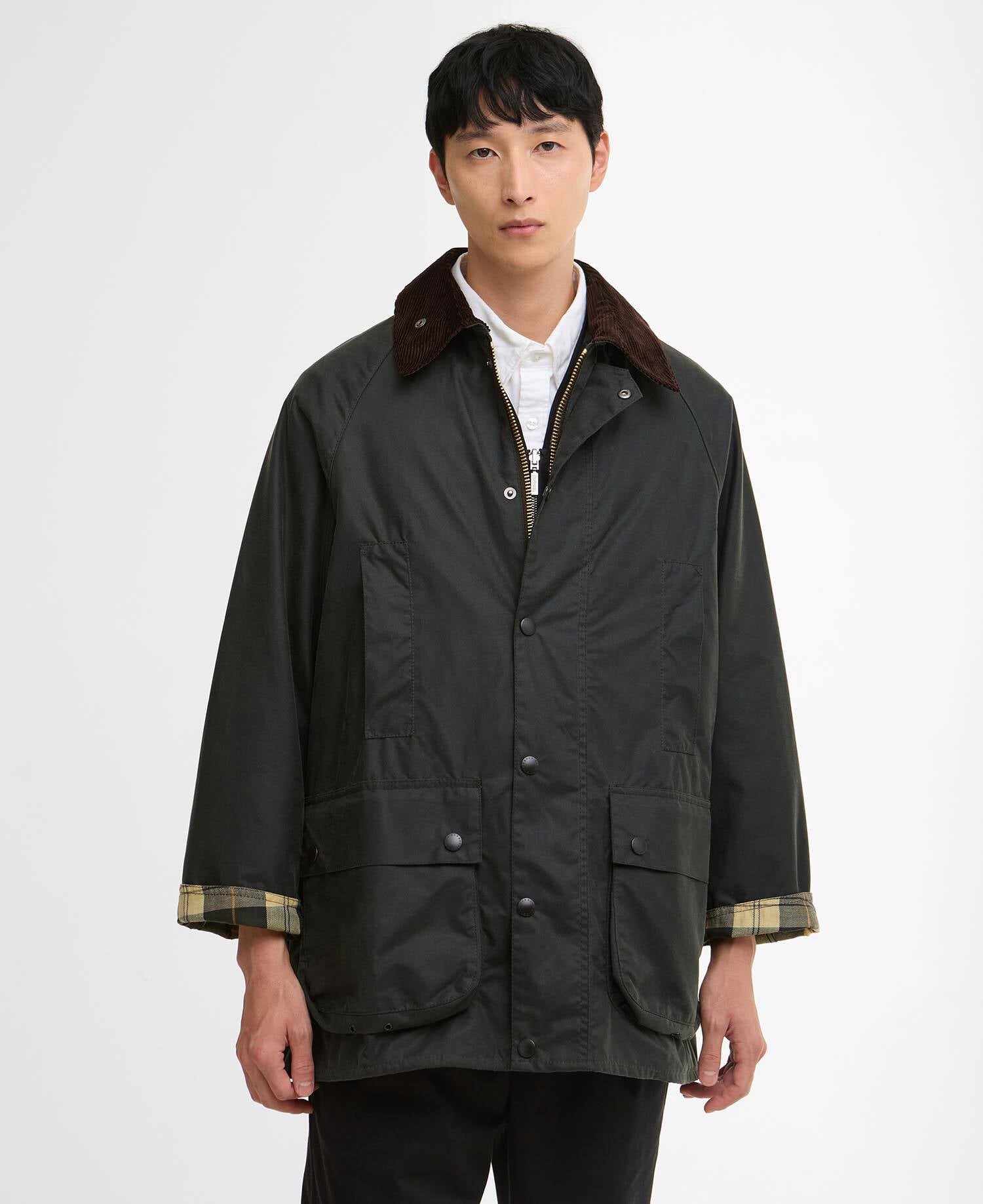 Oversized Beaufort Waxed Jacket Sage image number 0