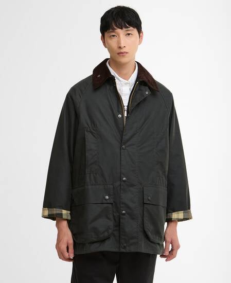 Oversized Beaufort Waxed Jacket Sage