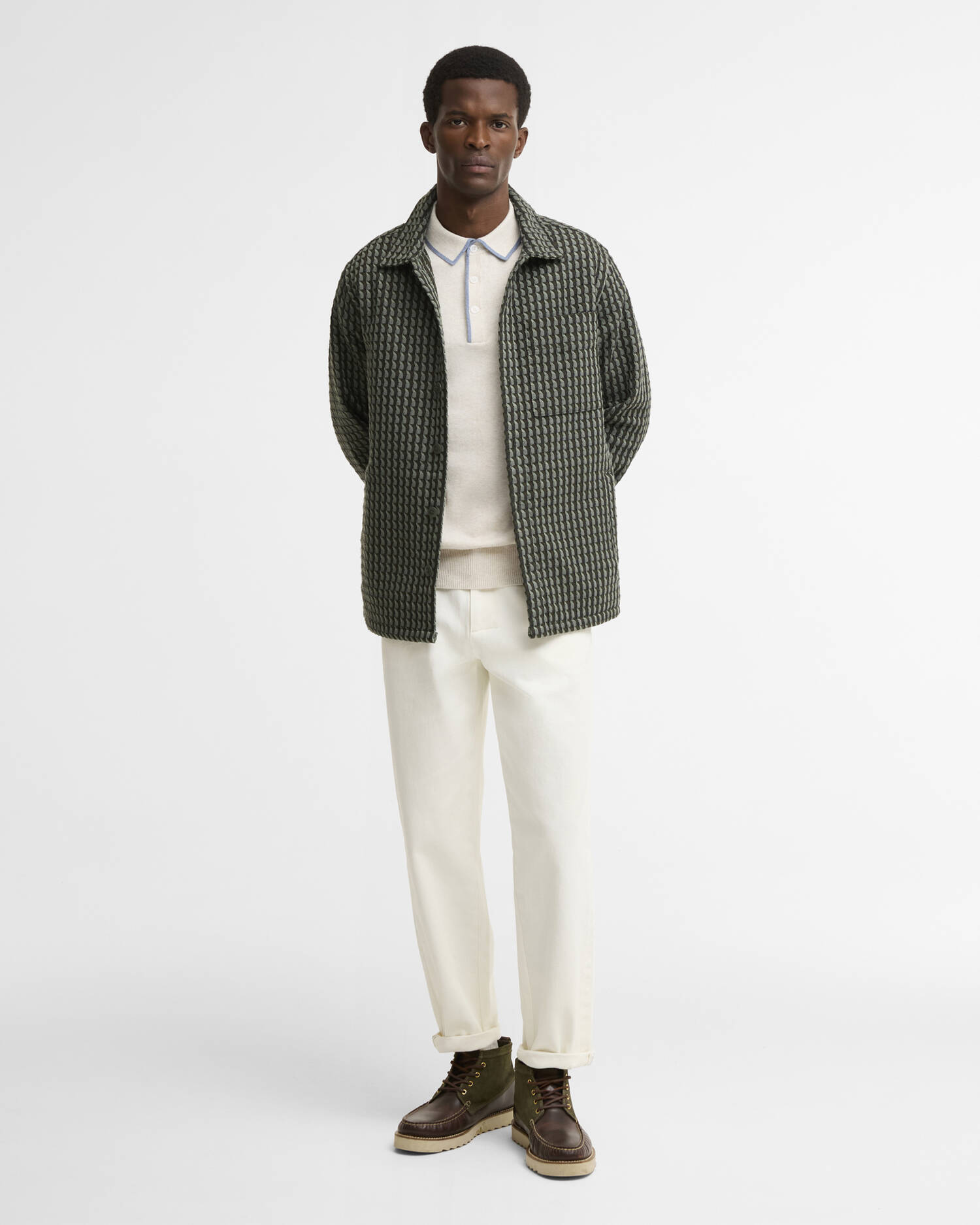 Emlyn Textured Overshirt Sage image number 1