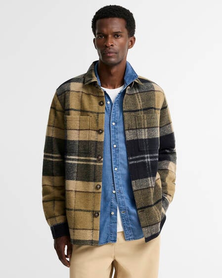 Woodlane Brushed Check Overshirt Birchwood Dress Tartan