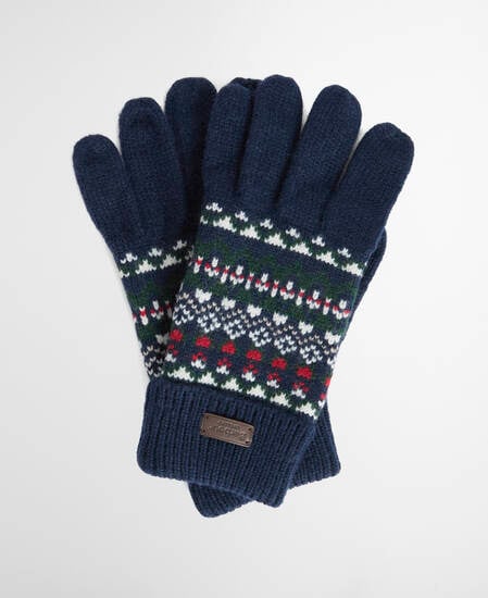 Marlow Fair Isle Gloves Navy/Evergreen