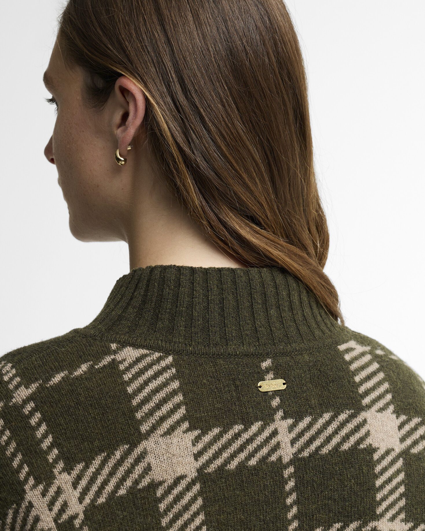 Maglione Delilah in lana a tartan Olive Multi