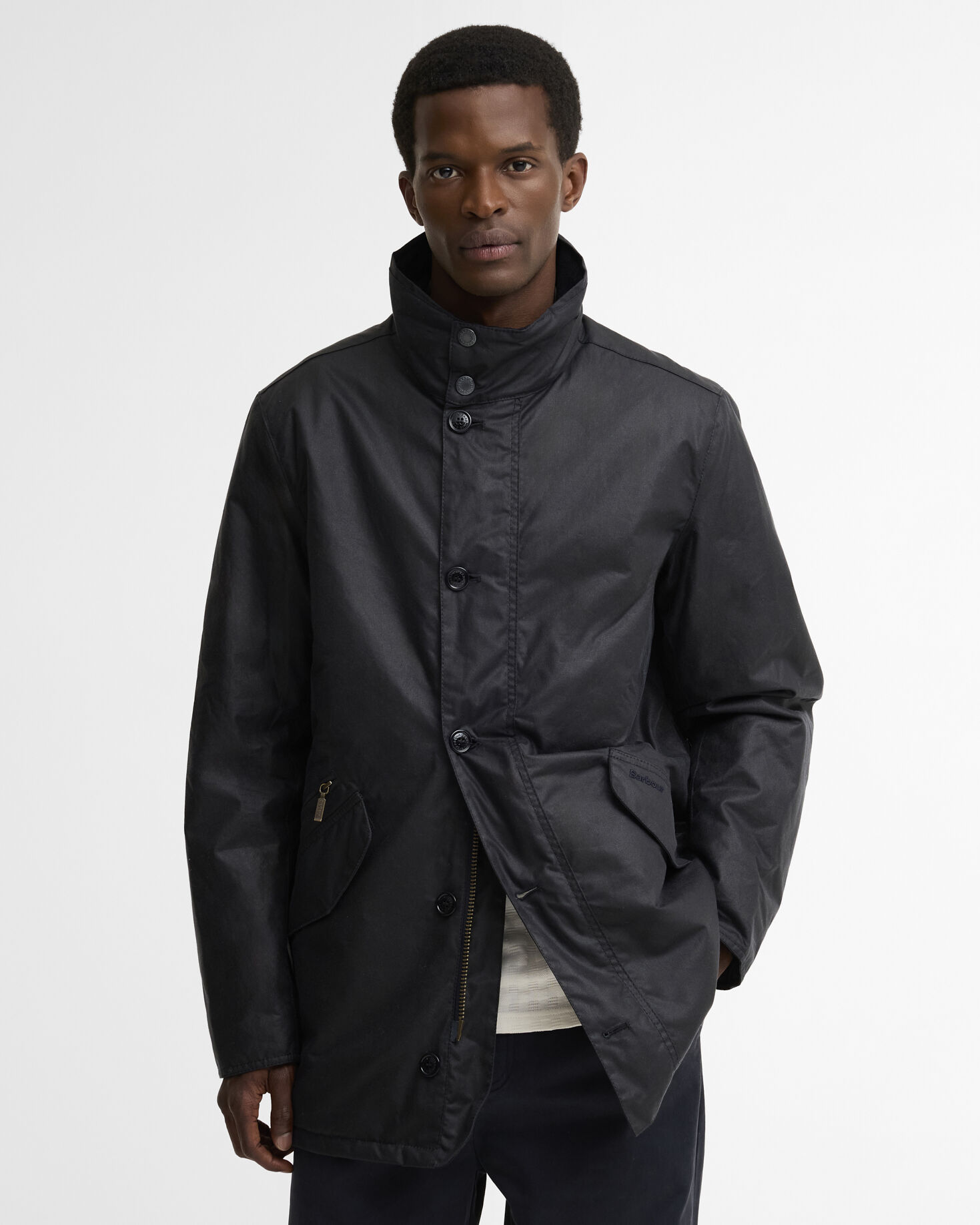 Modern Powell Waxed Jacket Navy