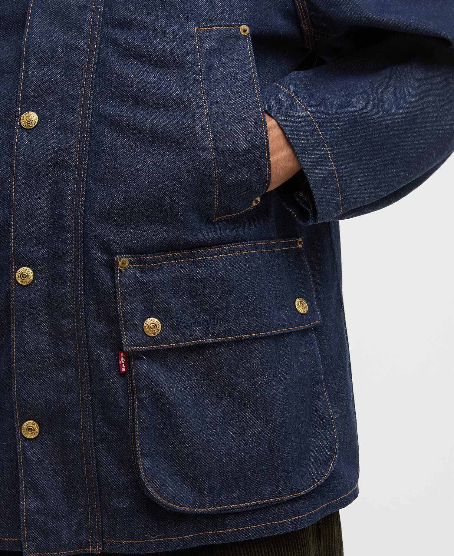 Buy Barbour x Levi's Oversized Bedale Denim Jacket for USD 450.00