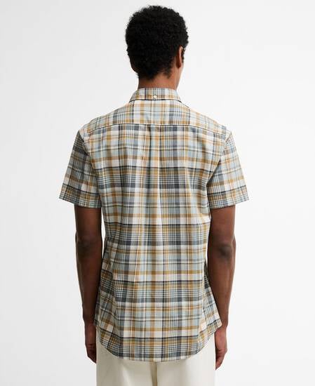 Camicia Baycliff a maniche corte leggermente aderente con motivo a quadri Whisper White