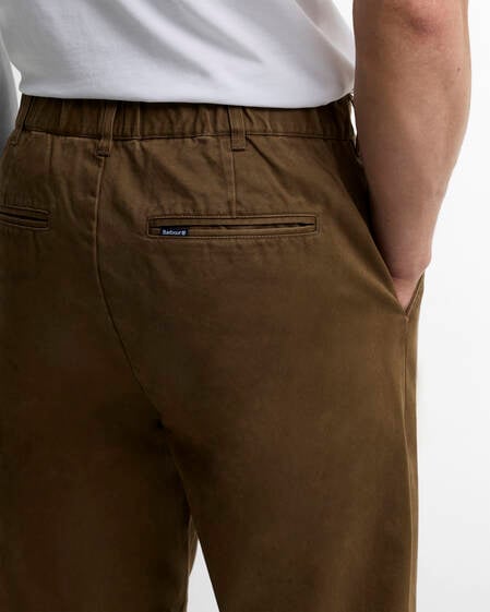 Pantaloni in twill Yorklane Dark Sand