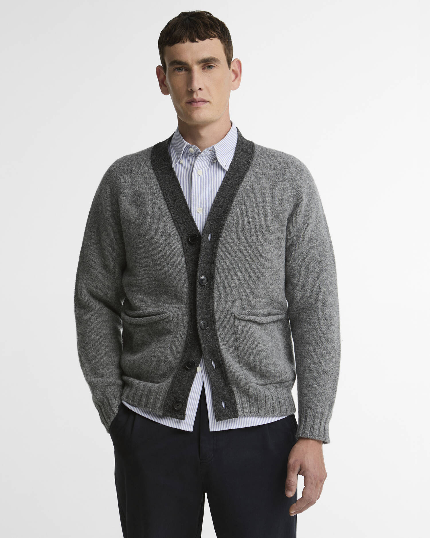 Scottish Made Wool Cardigan Grey Marl image number 0