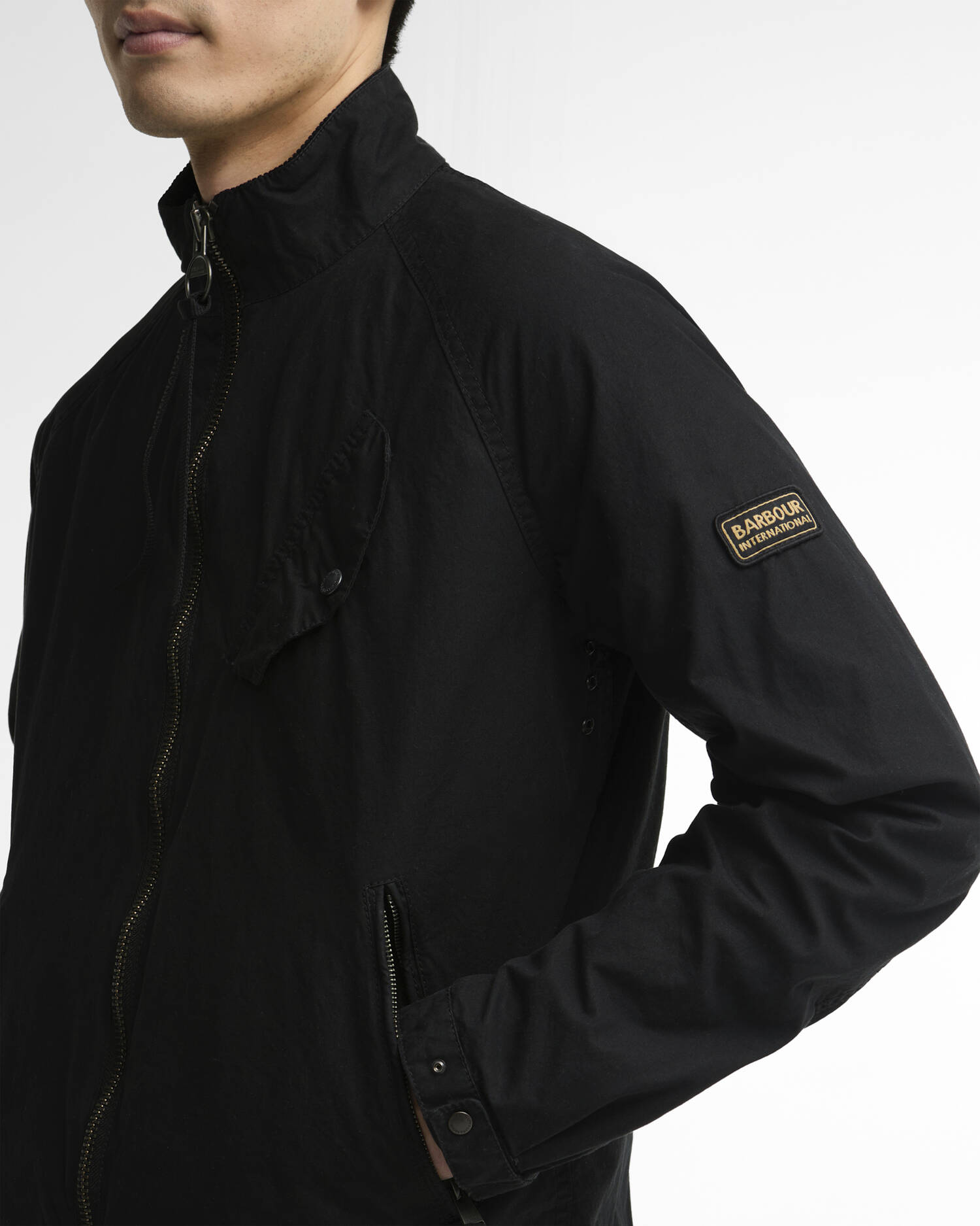 B.Intl Wachsjacke Club Blouson Washed Black image number 4