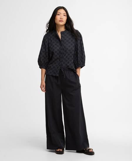 Josie Wide-Leg Trousers Dark Navy