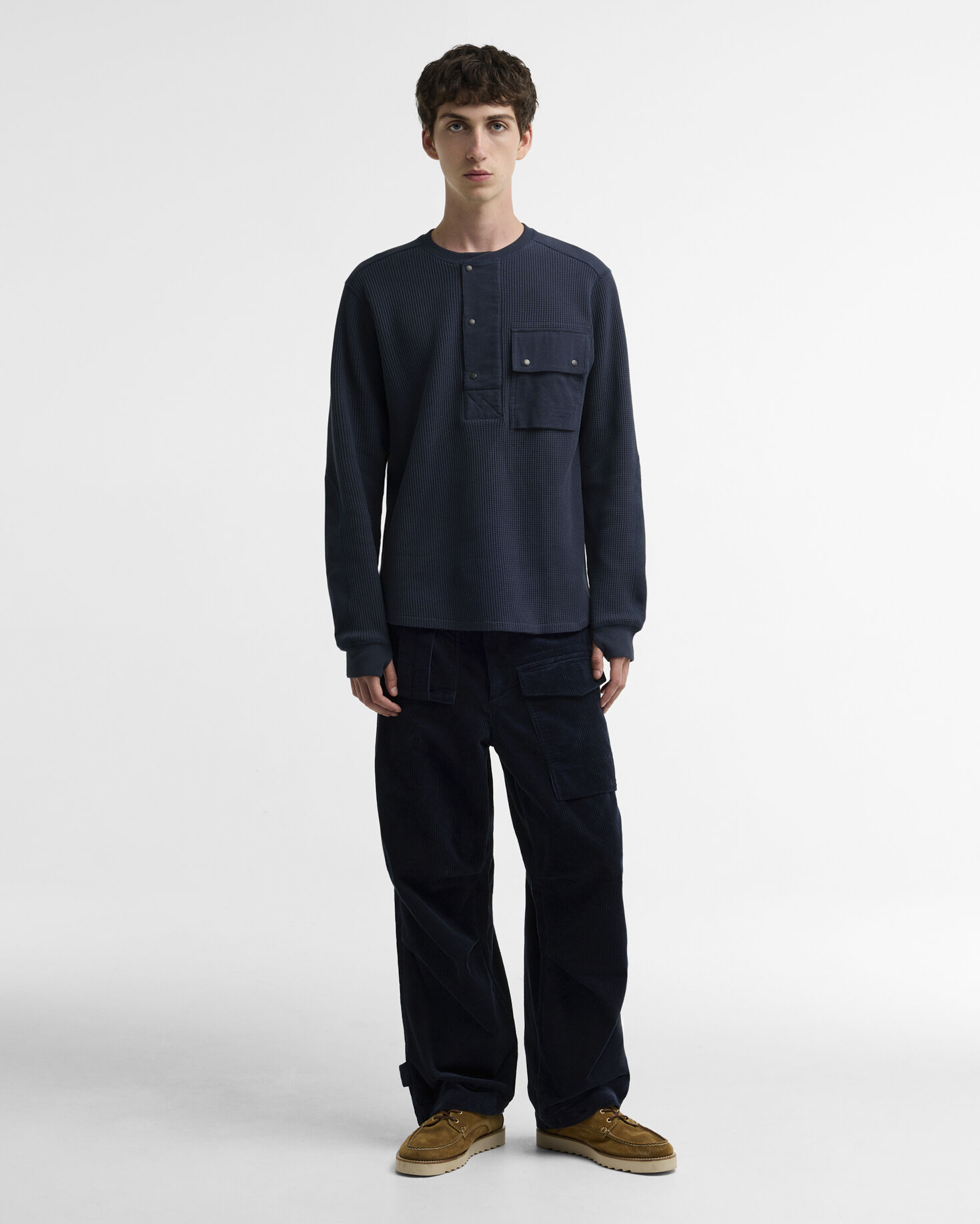 Barbour x Norbit Relaxed Waffle Shirt Navy