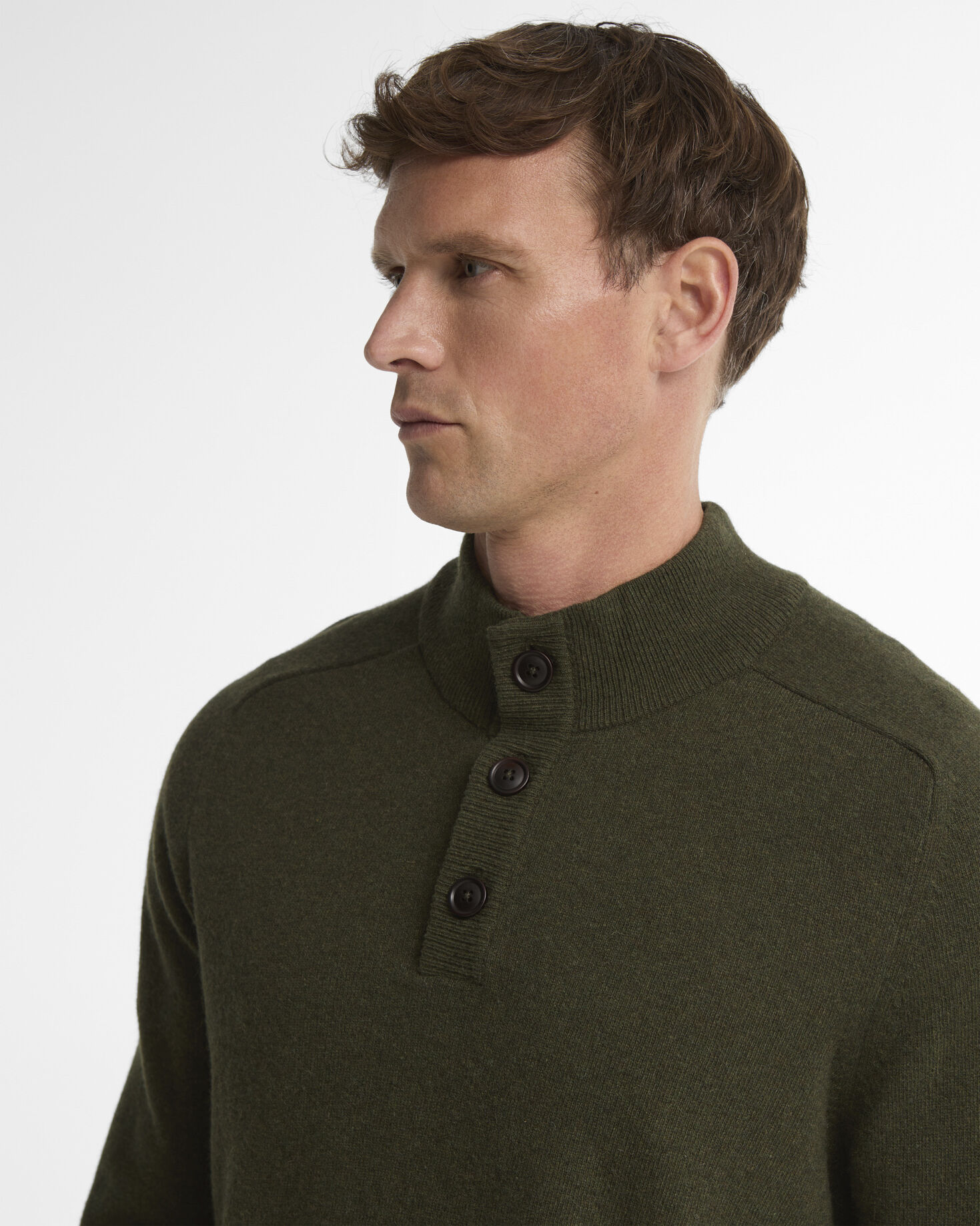 Briggs Half-Button Jumper Olive