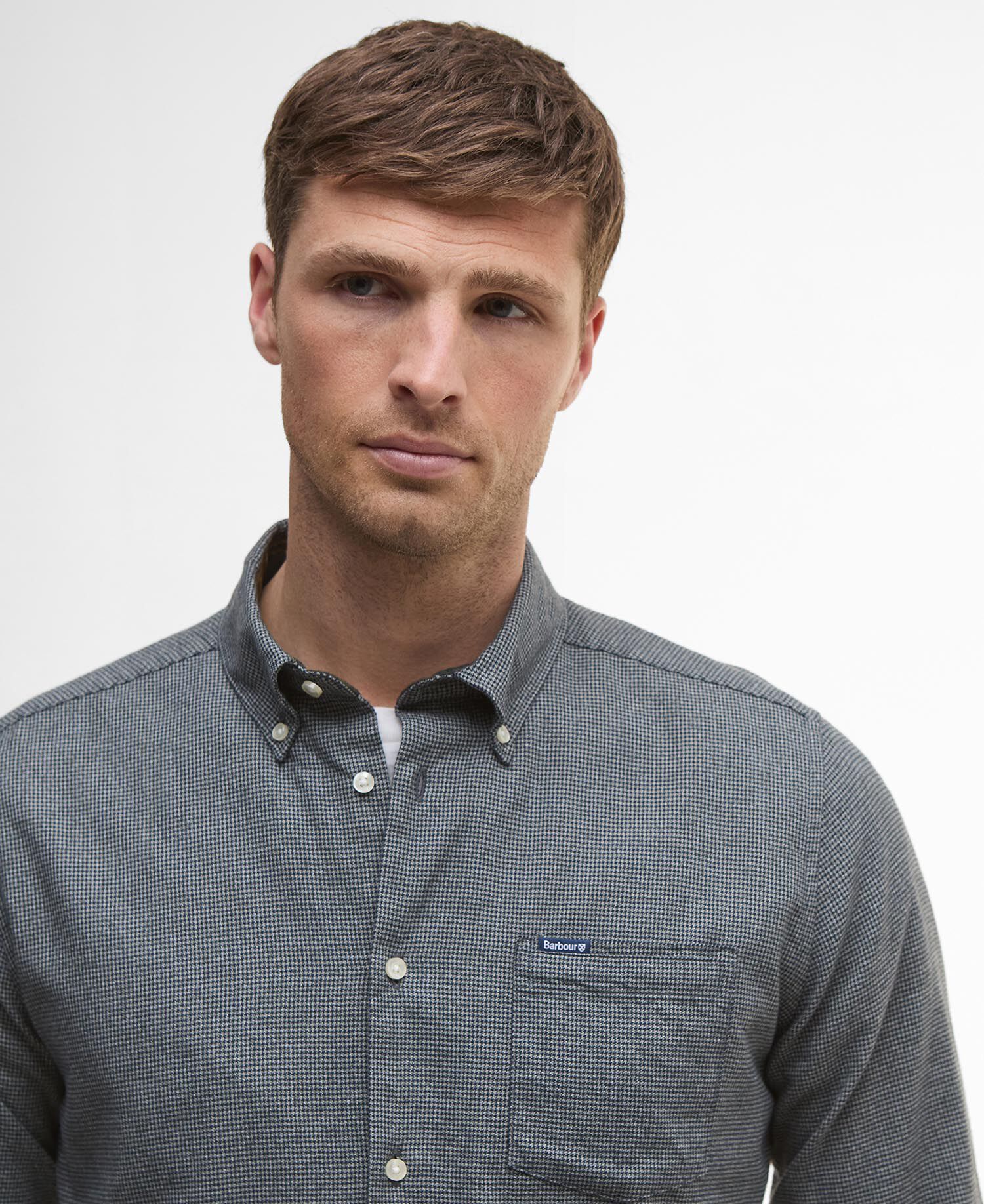 Turner Tailored Long-Sleeved Shirt Grey Marl