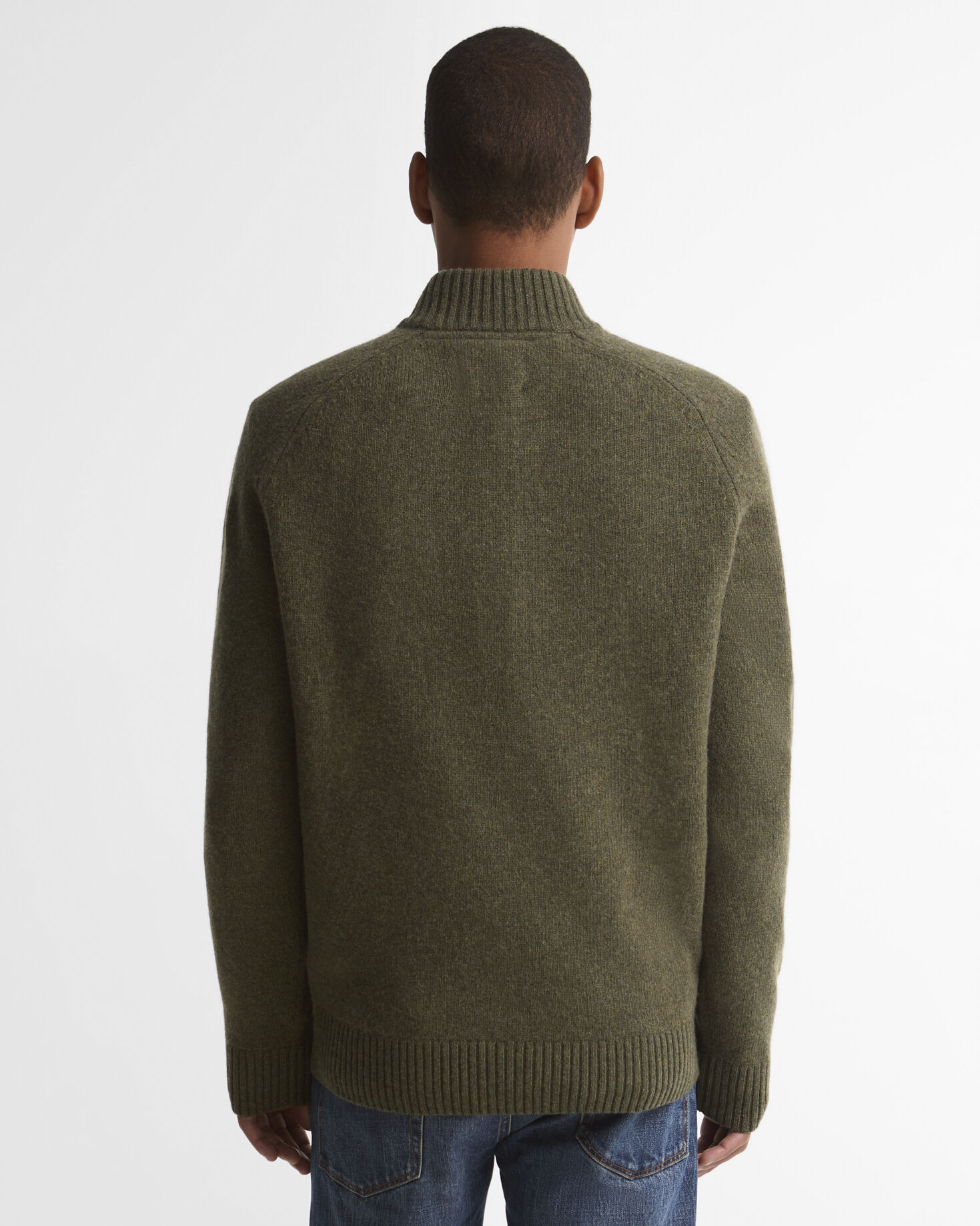 Maglione con zip corta Newtown Mid Olive