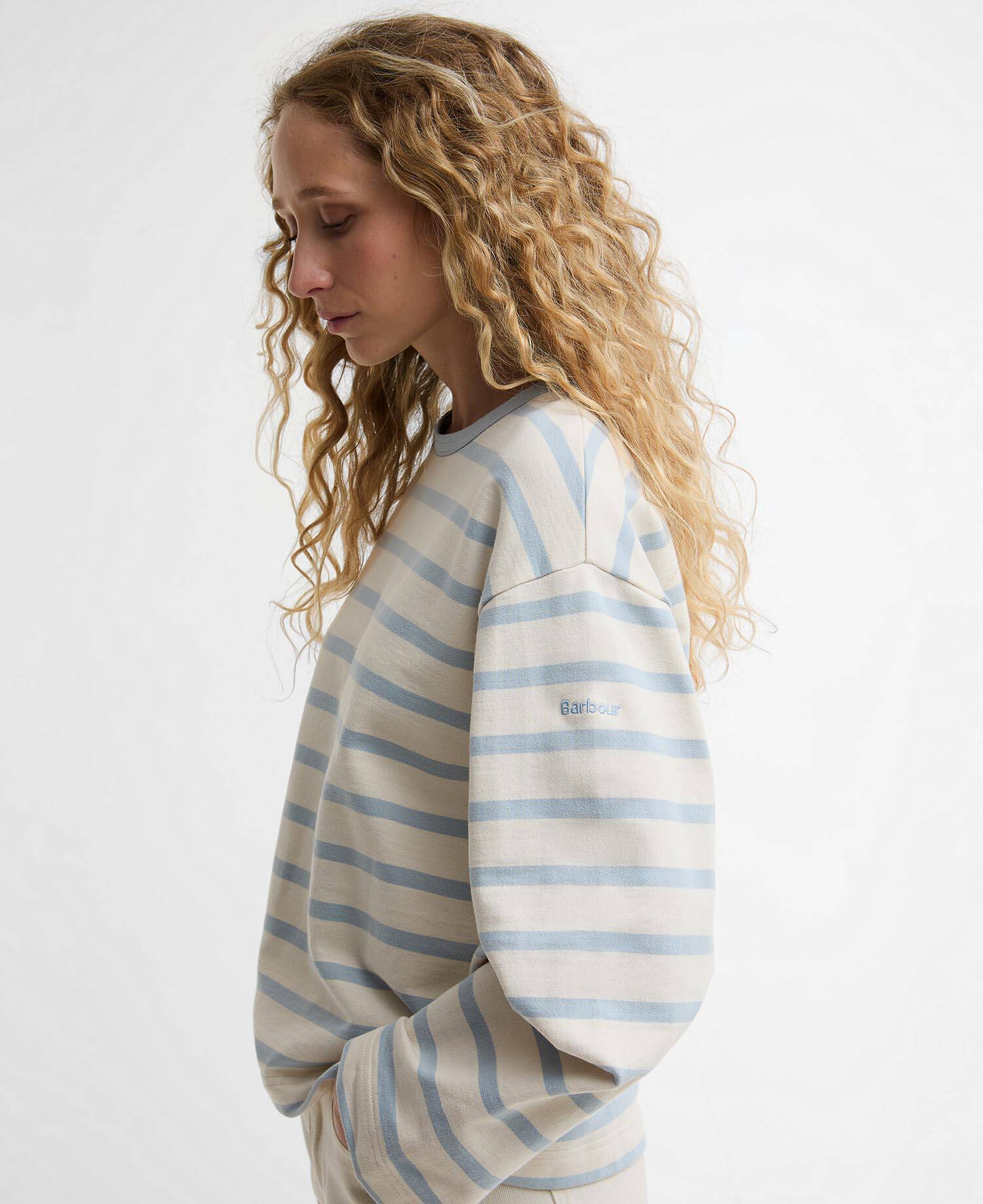 Sweatshirt Fawley Striped Original Ecru/Celestial Blue Stripe image number 3