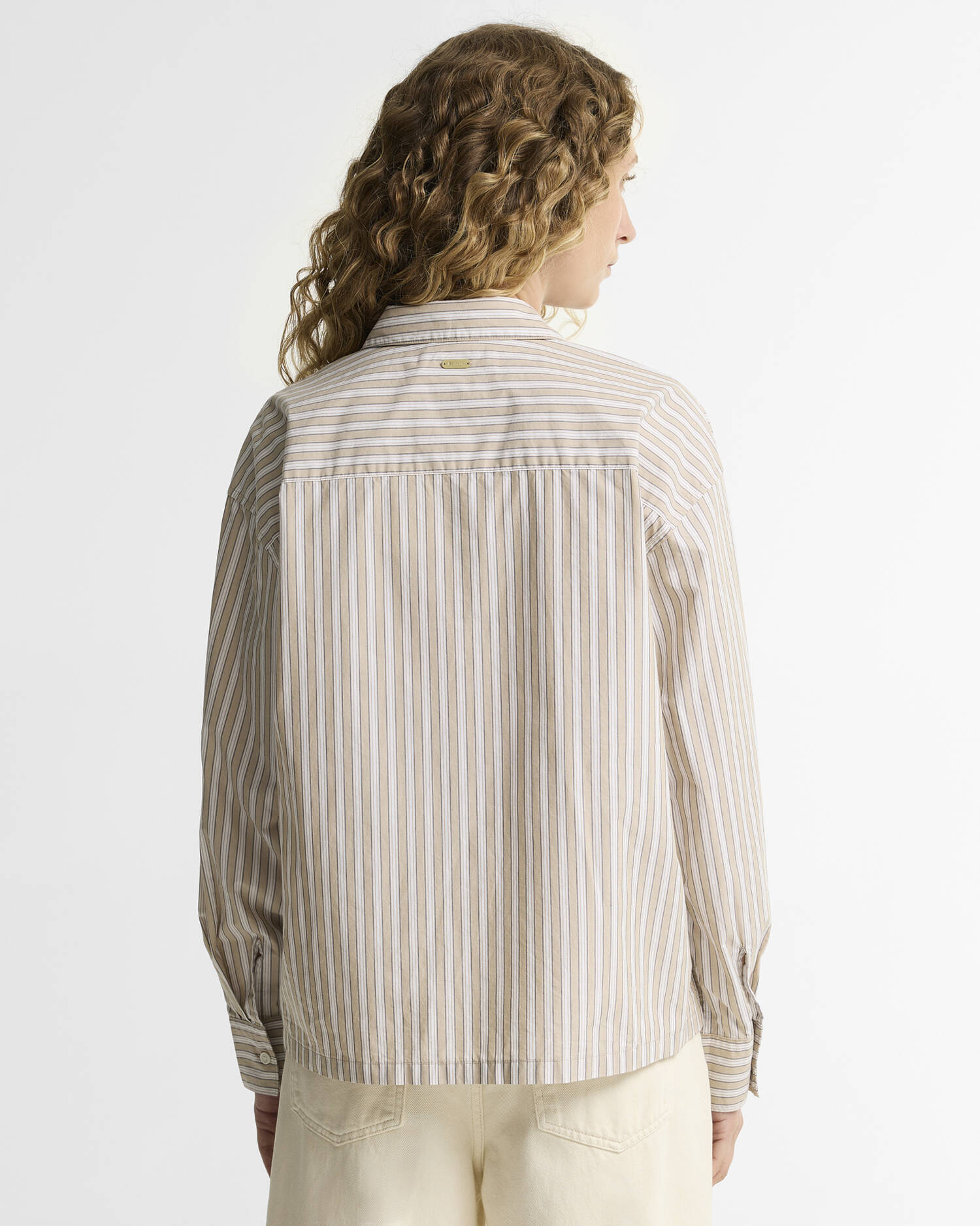 Barbour Hemd Fawne Striped Relaxed Fit Warm Trench Stripe image number 2