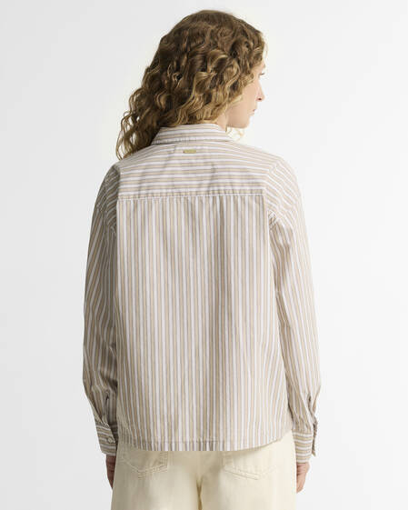 Barbour Hemd Fawne Striped Relaxed Fit Warm Trench Stripe