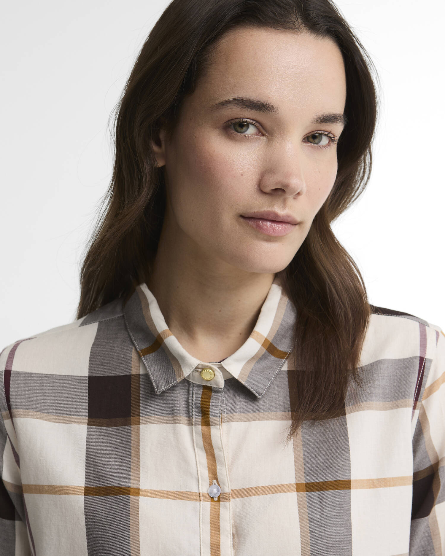 Moorland Relaxed Long-Sleeved Shirt Ecru Muted Tartan image number 3